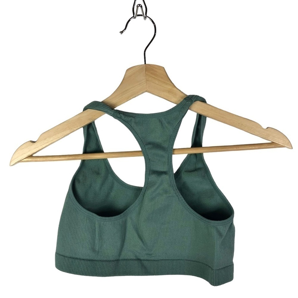 Lively Green Ribbed Seamless Racerback Bralette M - Picture 3 of 3